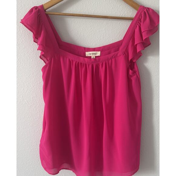 ee: some WOMENS BOUTIQUE PINK TOP CHIFFON OVERLAY SIZE SMALL NEW - Picture 2 of 8